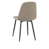 Juego de 4 Sillas de Comedor Escandinavas Latte Bouclé Tela Swift - Sin Apoyabrazos 