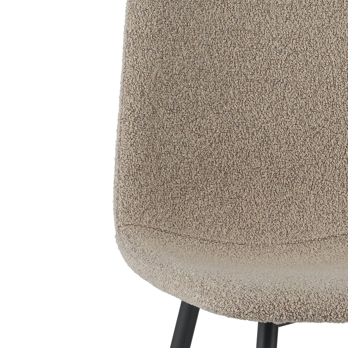 Juego de 4 Sillas de Comedor Escandinavas Latte Bouclé Tela Swift - Sin Apoyabrazos 