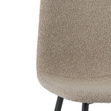 Juego de 4 Sillas de Comedor Escandinavas Latte Bouclé Tela Swift - Sin Apoyabrazos 