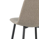 Juego de 4 Sillas de Comedor Escandinavas Latte Bouclé Tela Swift - Sin Apoyabrazos 