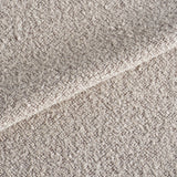 Silla de comedor moderna color arena de tela Bouclé Sway - Estructura de cromo - Sin reposabrazos 