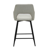 Taburete de bar giratorio de tela beige Skye - Altura del asiento 67 cm - Con reposabrazos 
