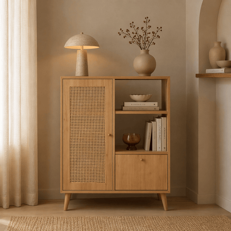 Gabinete de pared Hazeran Multi Oak Beech Wood 40x110x CM