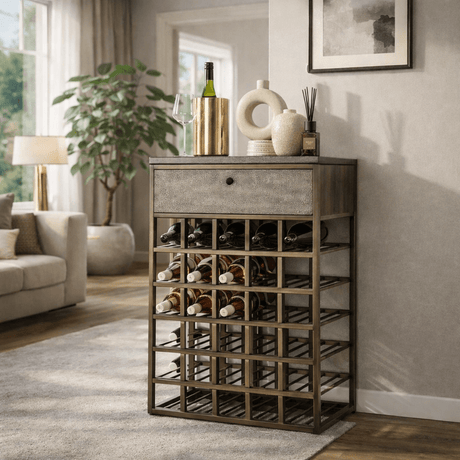 Gabinete de vino ferre metal de bronce antiguo