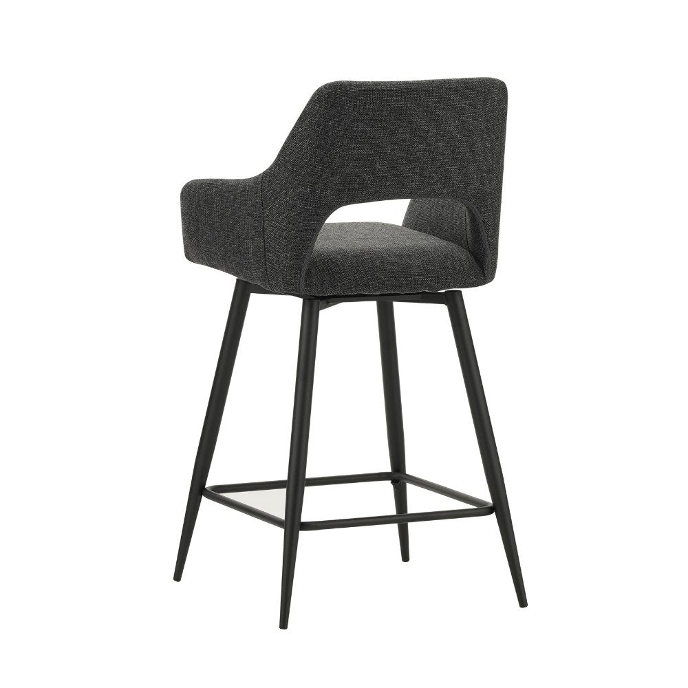 Taburete Skye Dimehouse Negro L x An x Al 81x63x54 Tela Blanco foto vista trasera diagonal