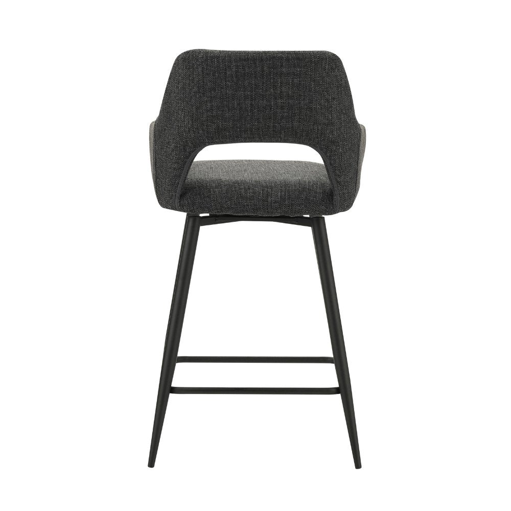 Taburete Skye Dimehouse Negro L x An x Al 81x63x54 Tela Blanco foto vista trasera diagonal