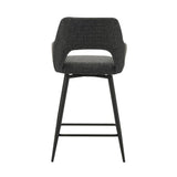 Taburete Skye Dimehouse Negro L x An x Al 81x63x54 Tela Blanco foto vista trasera diagonal