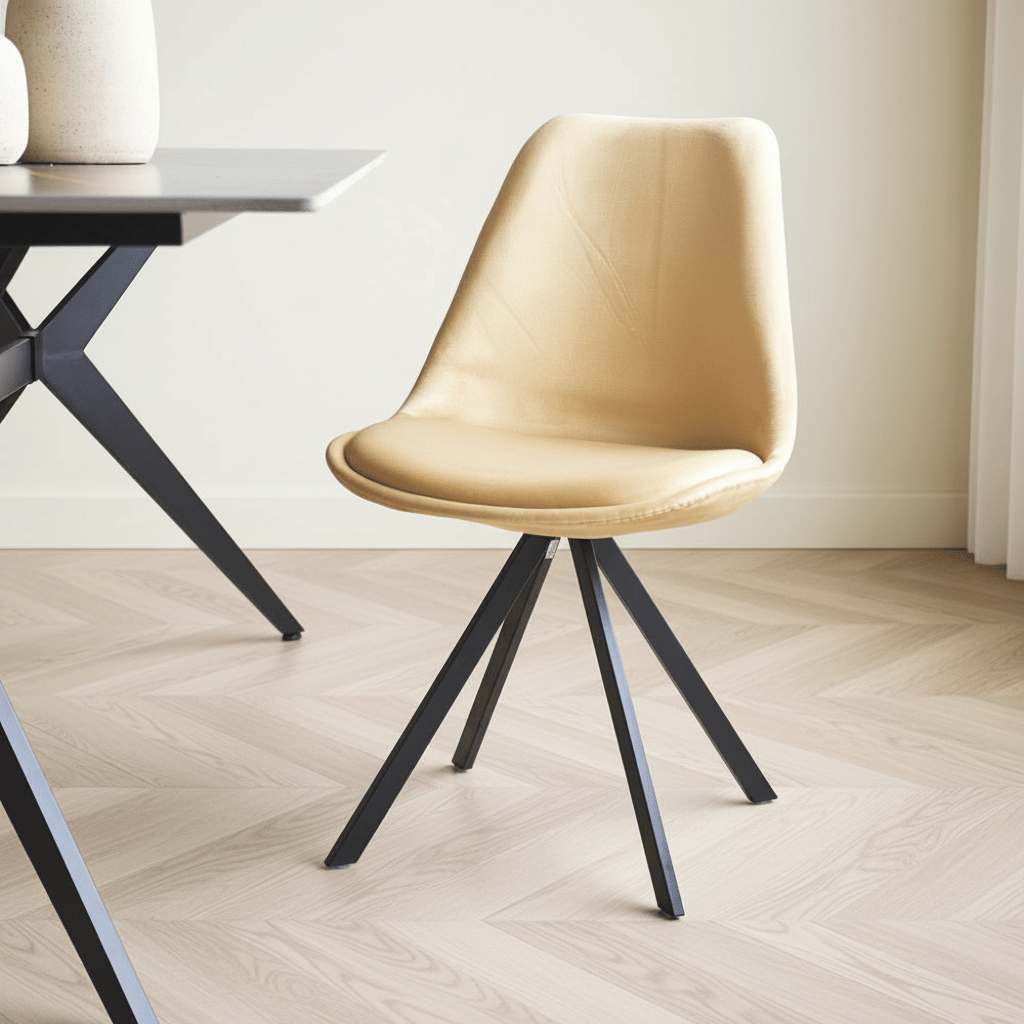 Silla de comedor Jace Velvet Beige - Sin reposabrazos 