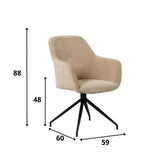 Silla de comedor Camiel Dimehouse Beige L x An x Al 62x61x54 Tela Blanco indicación del tamaño de la foto