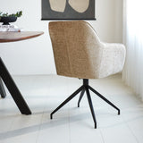 Silla de comedor Camiel Dimehouse Vista posterior diagonal beige L x An x Al 62x61x54 Tela Foto atmosférica