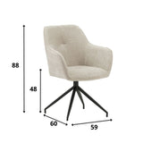 Silla de comedor Camiel Dimehouse Gris L x An x Al 62x61x54 Tela Blanco indicación del tamaño de la foto
