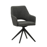 Silla de comedor Sid Dimehouse Antracita L x An x Al 59x56x53 Tela Blanco foto vista frontal diagonal