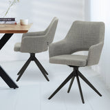 Silla de comedor Sid Dimehouse Gris L x An x Al 59x56x53 Tela Vista frontal en diagonal Foto atmosférica