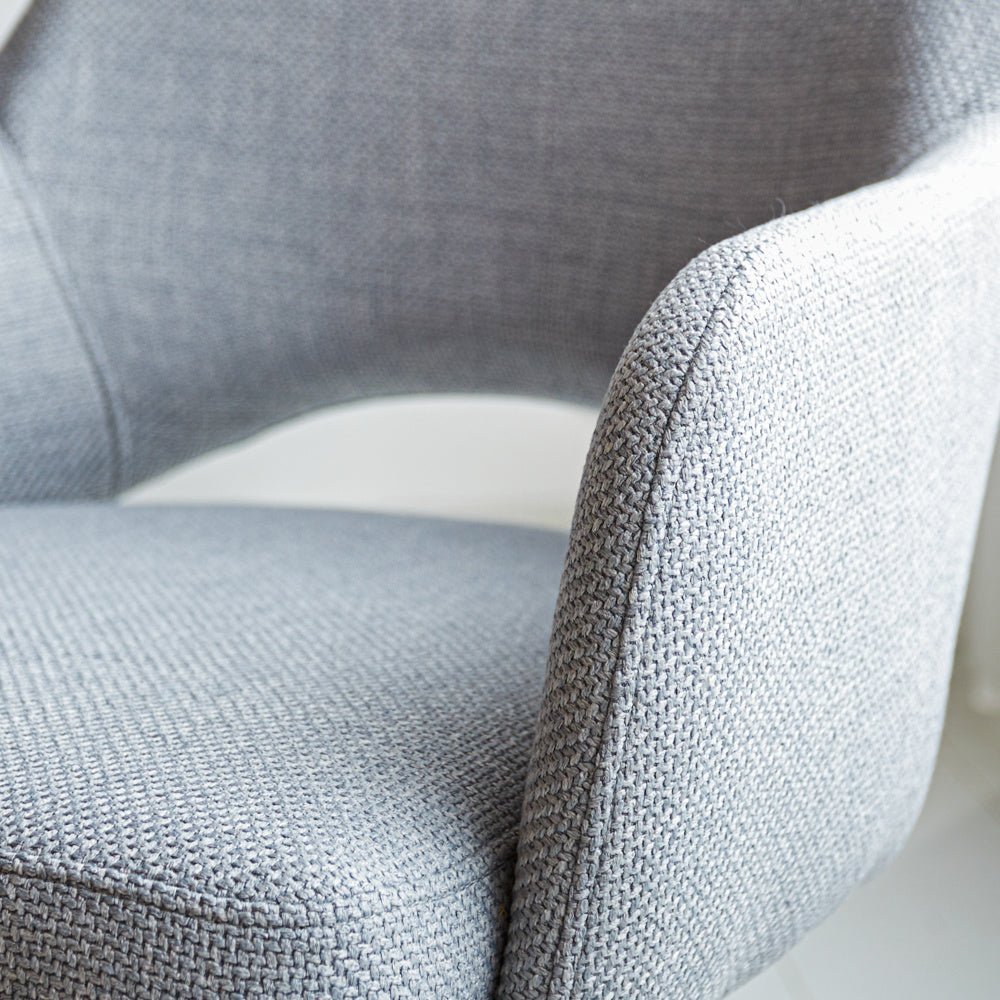 Silla de comedor Sid Dimehouse Gris L x An x Al 59x56x53 Tela Detalle foto vista frontal