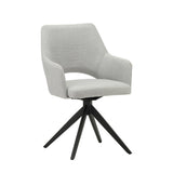 Silla de comedor Sid Dimehouse Gris L x An x Al 59x56x53 Tela Blanco foto vista frontal diagonal