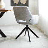 Silla de comedor Sid Dimehouse Gris L x An x Al 59x56x53 Tela Vista trasera en diagonal Foto atmosférica