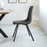 Silla de comedor Jimmy Polipiel Dimehouse Antracita L x An x Al 75x57x51 Cuero sintético Foto atmosférica vista lateral