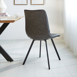 Silla de comedor Jimmy Polipiel Dimehouse Antracita L x An x Al 75x57x51 Cuero sintético Vista trasera en diagonal Foto atmosférica