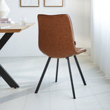 Silla de comedor Jimmy Polipiel Dimehouse Cognac L x An x Al 75x57x51 Imitación de cuero Vista trasera diagonal fotográfica atmosférica