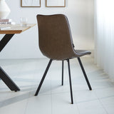 Silla de comedor Jimmy Polipiel Dimehouse Taupe L x An x Al 75x57x51 Cuero sintético Vista trasera diagonal fotográfica atmosférica