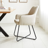Silla de comedor Suzy Dimehouse Blanco L x An x Al 64x61x53 Tela Foto atmosférica vista lateral