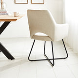 Silla de comedor Suzy Dimehouse Blanco L x An x Al 64x61x53 Tela Vista posterior diagonal de fotografía atmosférica