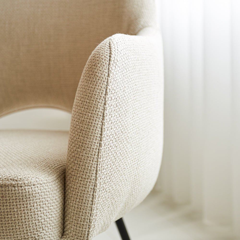 Silla de comedor Suzy Dimehouse Blanco L x An x Al 64x61x53 Tela Detalle fotográfico atmosférico