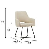 Silla de comedor Suzy Dimehouse Blanco LxAnxAl 64x61x53 Tela Indicación del tamaño de la foto en blanco