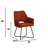 Silla de comedor Suzy Dimehouse Naranja L x An x Al 64x61x53 Tela Blanco indicación del tamaño de la foto