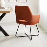 Silla de comedor Suzy Dimehouse Naranja L x An x Al 64x61x53 Tela Vista trasera en diagonal Foto atmosférica