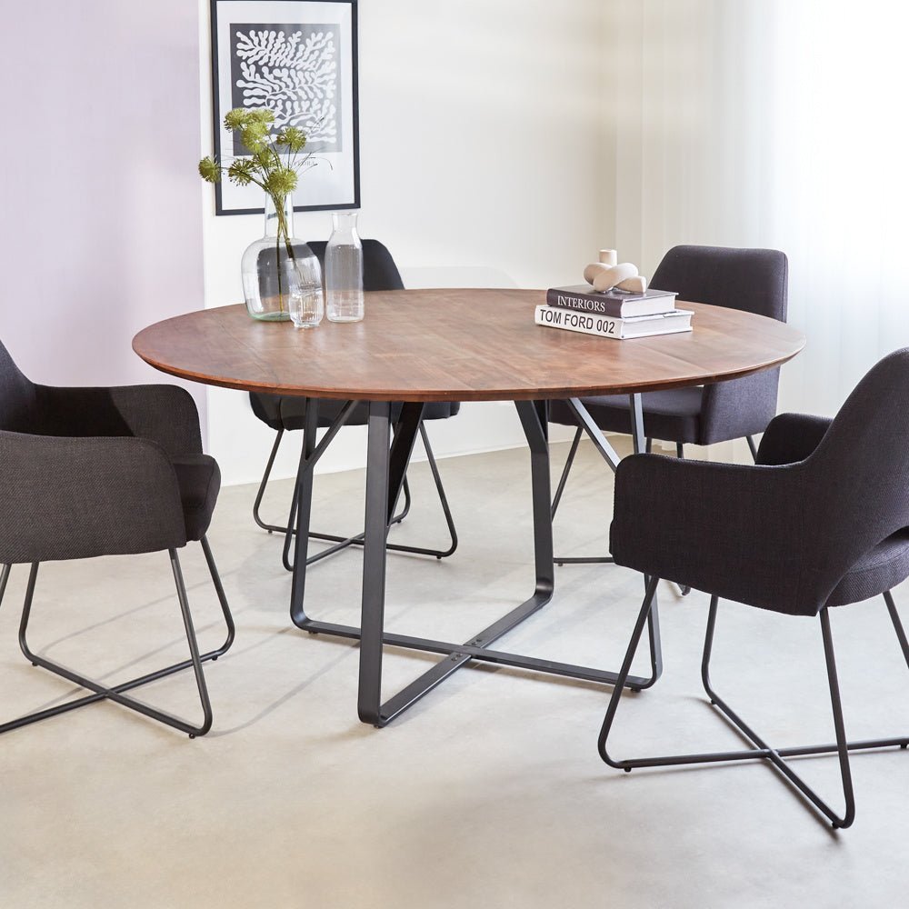 Silla de comedor Suzy Dimehouse Negro L x An x Al 64x61x53 Tela Vista frontal diagonal de fotografía atmosférica