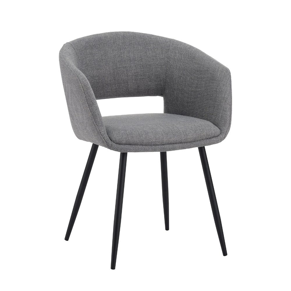 Silla de comedor Don Dimehouse Gris L x An x Al 60x56x56 Tela Blanco foto vista frontal diagonal