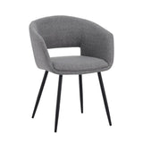 Silla de comedor Don Dimehouse Gris L x An x Al 60x56x56 Tela Blanco foto vista frontal diagonal