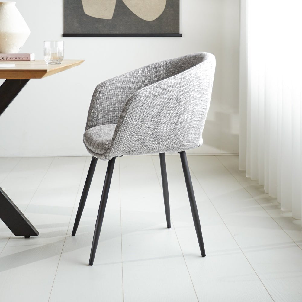 Silla de comedor Don Dimehouse Gris claro L x An x Al 60x56x56 Tela Foto atmosférica vista lateral