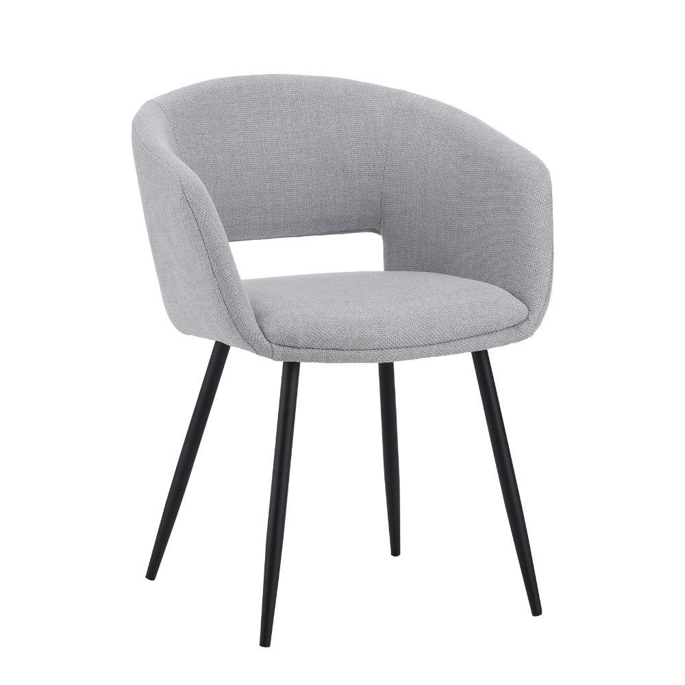 Silla de comedor Don Dimehouse Gris claro L x An x Al 60x56x56 Tela Blanco foto vista frontal diagonal