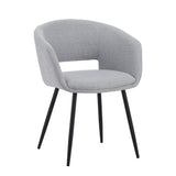 Silla de comedor Don Dimehouse Gris claro L x An x Al 60x56x56 Tela Blanco foto vista frontal diagonal