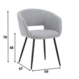 Silla de comedor Don Dimehouse Gris claro L x An x Al 60x56x56 Tela Blanco indicación del tamaño de la foto