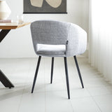 Silla de comedor Don Dimehouse Gris claro L x An x Al 60x56x56 Tela Vista posterior en diagonal Foto atmosférica