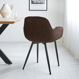 Silla de comedor Mick Dimehouse Marrón L x An x Al 64x62x59 Tela Vista trasera en diagonal Foto atmosférica