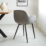 Silla de comedor Mick Dimehouse Gris L x An x Al 64x62x59 Tela Vista posterior diagonal de fotografía atmosférica