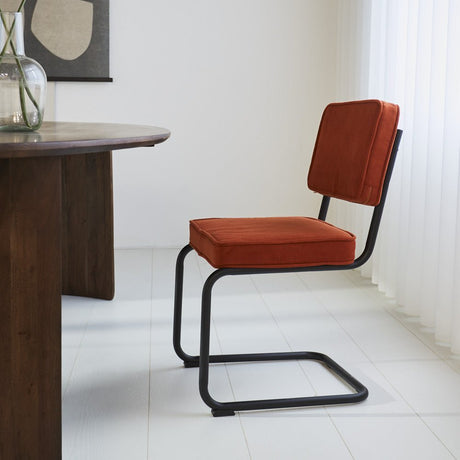 Silla de comedor Remo tejido canalé Dimehouse Óxido L x An x Al 56x55x52 Tejido acanalado Foto atmosférica vista lateral