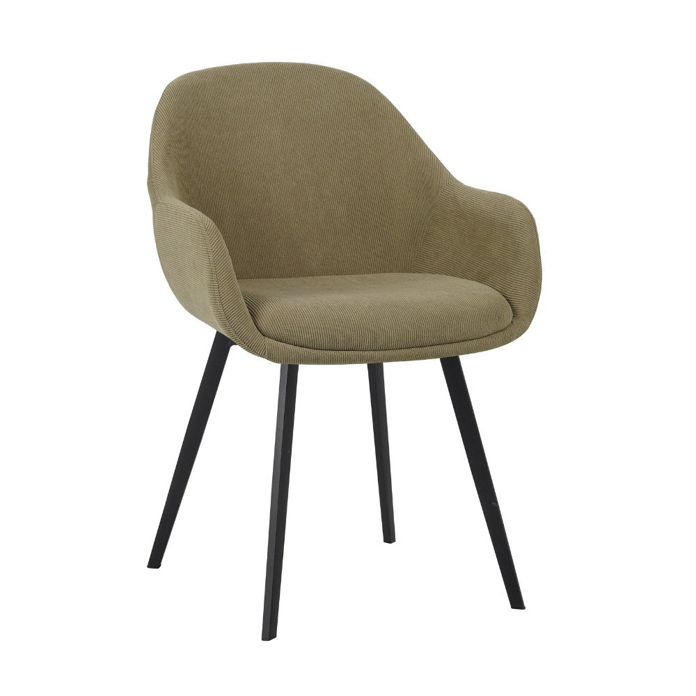 Silla de comedor Remy Dimehouse Verde oliva L x An x Al 64x59x58 Blanco foto vista frontal diagonal