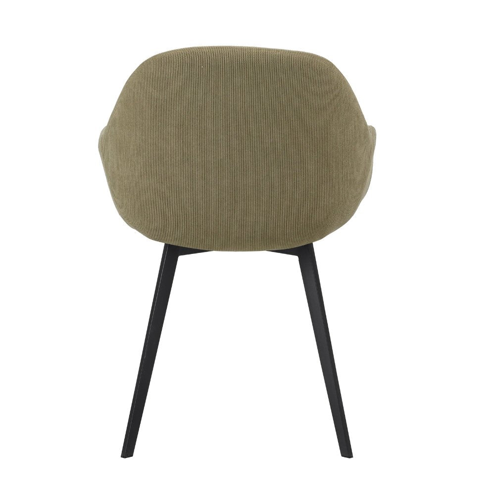 Silla de comedor Remy Dimehouse Verde oliva L x An x Al 64x59x58 Vista trasera en diagonal para fotografía en blanco