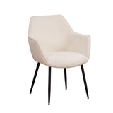 Silla de comedor Sev Dimehouse Blanco L x An x Al 68x62x61 Tela Foto blanca vista frontal diagonal