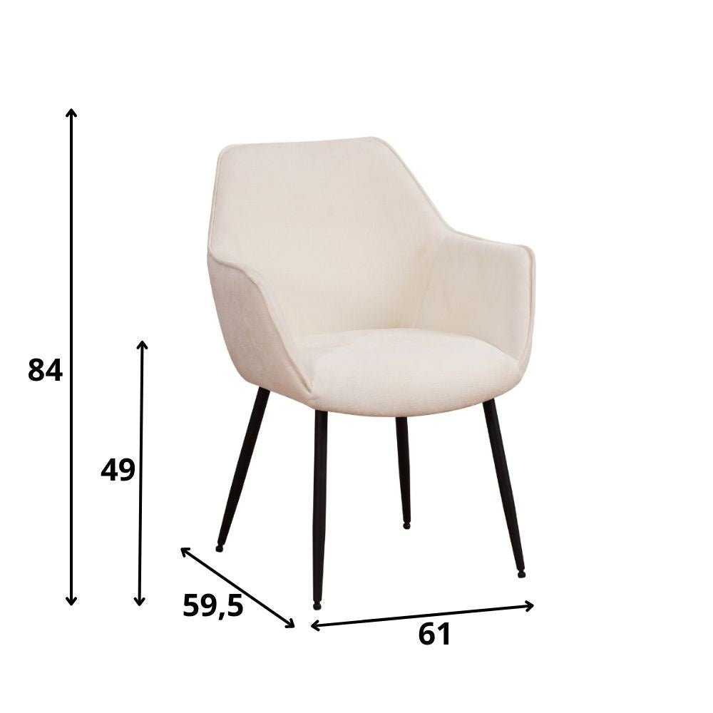 Silla de comedor Sev Dimehouse Blanco LxAnxAl 68x62x61 Tela Indicación del tamaño de la foto en blanco