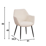 Silla de comedor Sev Dimehouse Blanco LxAnxAl 68x62x61 Tela Indicación del tamaño de la foto en blanco