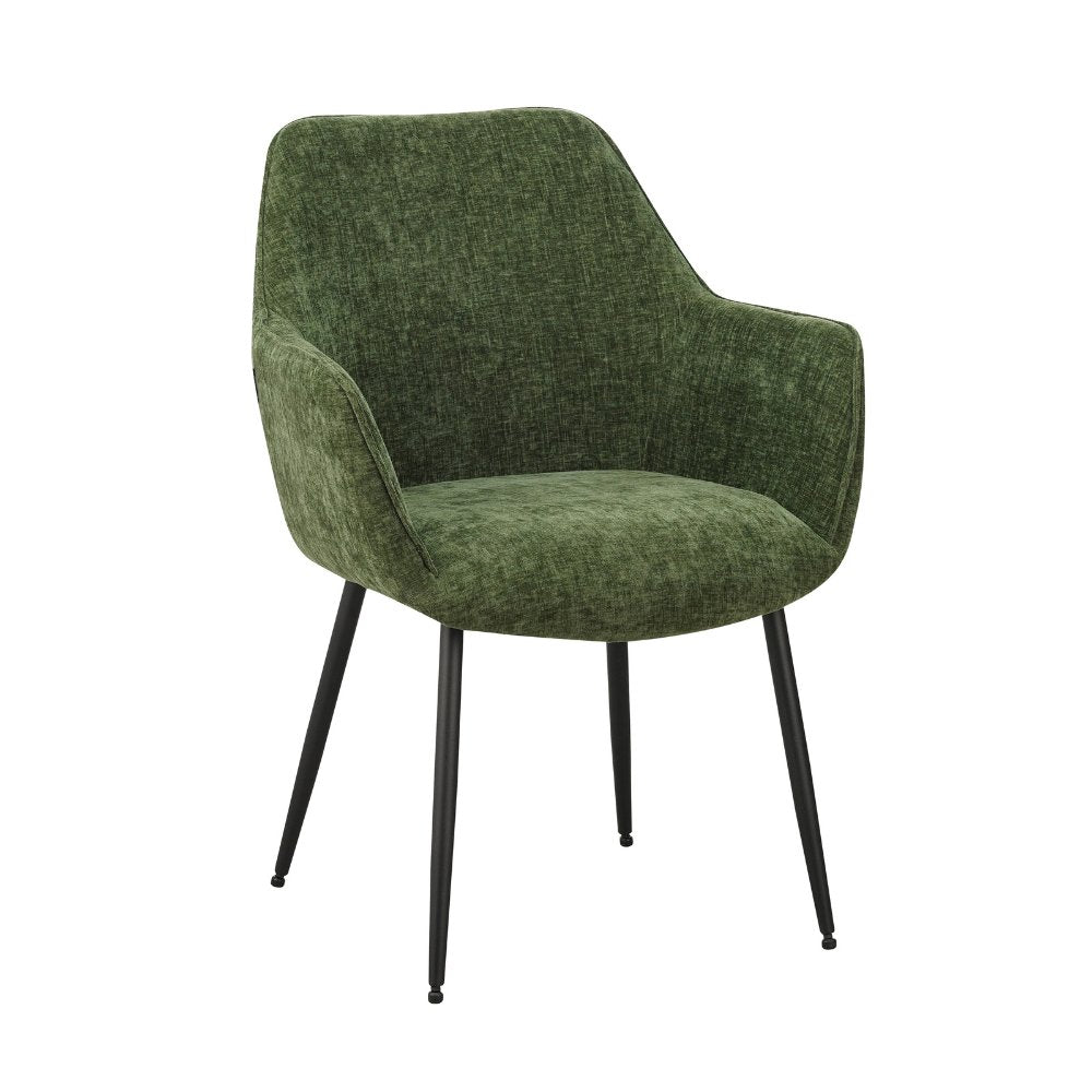 Silla de comedor Sev Dimehouse Verde L x An x Al 68x62x61 Tela Blanco foto vista frontal diagonal