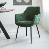 Silla de comedor Sev Dimehouse Verde L x An x Al 68x62x61 Tela Vista frontal diagonal de fotografía atmosférica