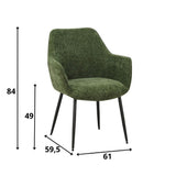 Silla de comedor Sev Dimehouse Verde L x An x Al 68x62x61 Tela Blanco indicación del tamaño de la foto