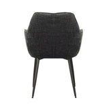 Silla de comedor Sev Dimehouse Negro L x An x Al 68x62x61 Tela Blanco foto vista trasera diagonal